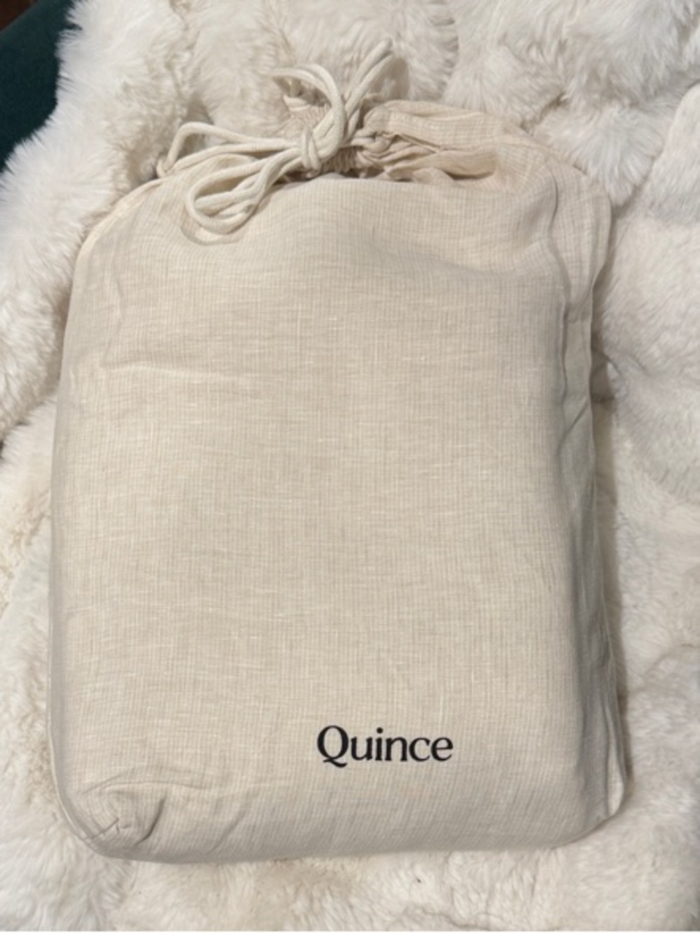 Quince linen Striped Beige and White Sheet Set - Picture 6 of 7